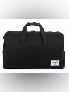 Herschel Black Spacious Travel Duffel Bag - Men's Carryall with shoe compartment